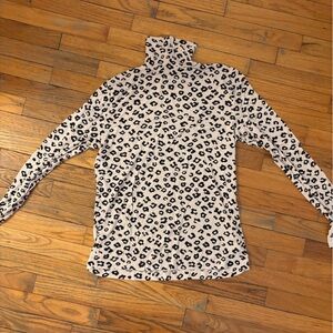 LOFT Leopard Print Mock Neck Turtleneck Top